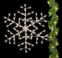 Commercial Christmas decorations and displays.  Outdoor commercial lighting pole mounts