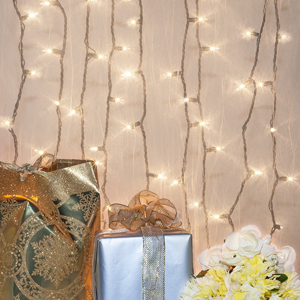 white wire Christmas lights