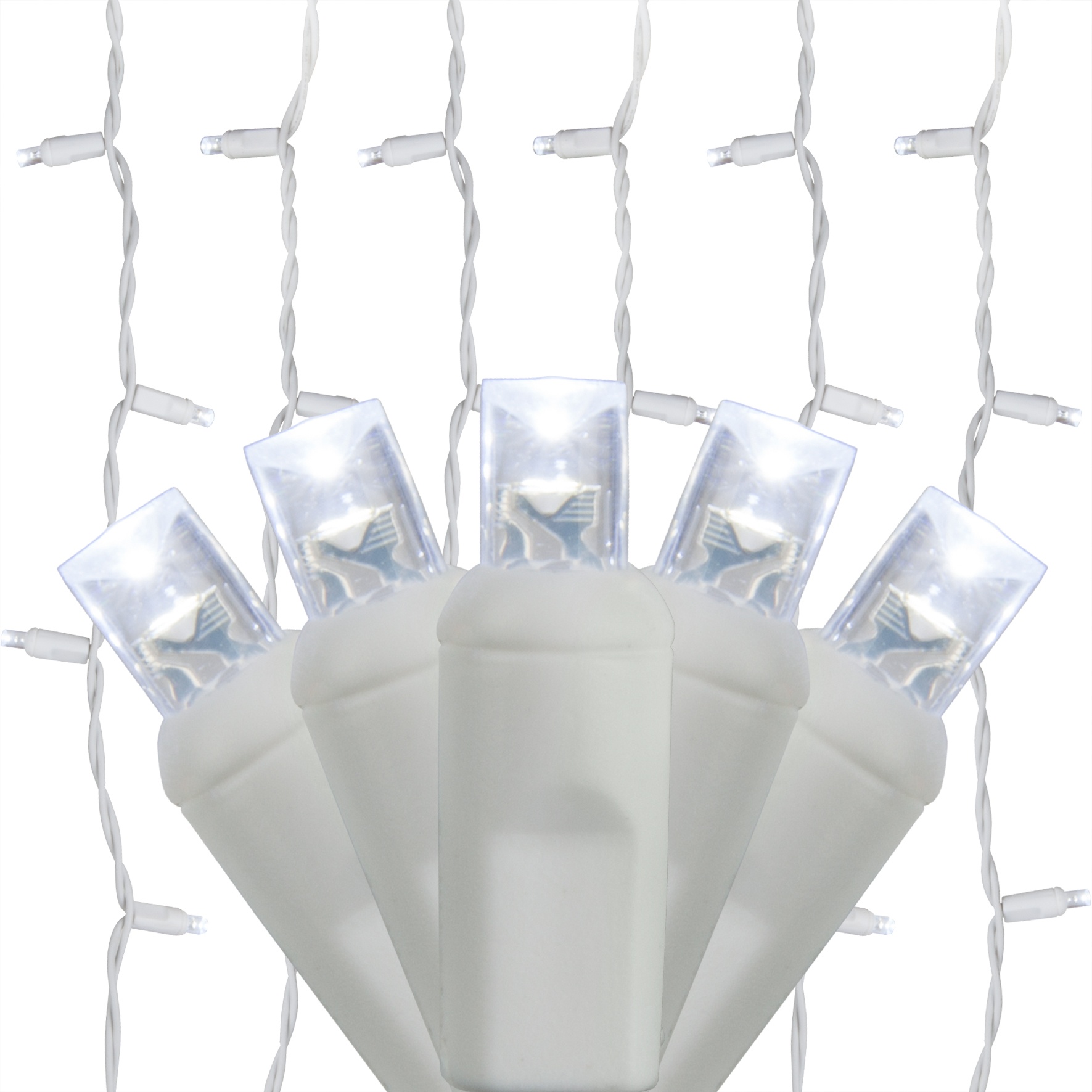 LED Christmas Lights 150 5mm Cool White Curtain LED Icicle Lights