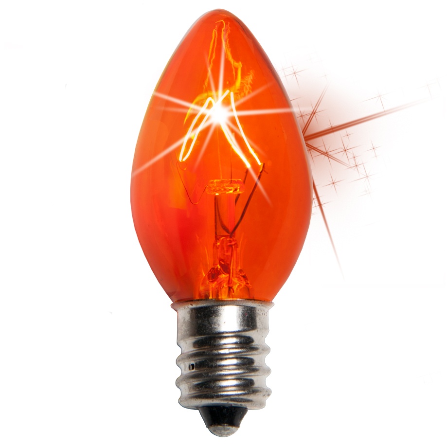 ... Light Bulb - C7 Twinkle Amber / Orange Christmas Light Bulbs, 7 Watt