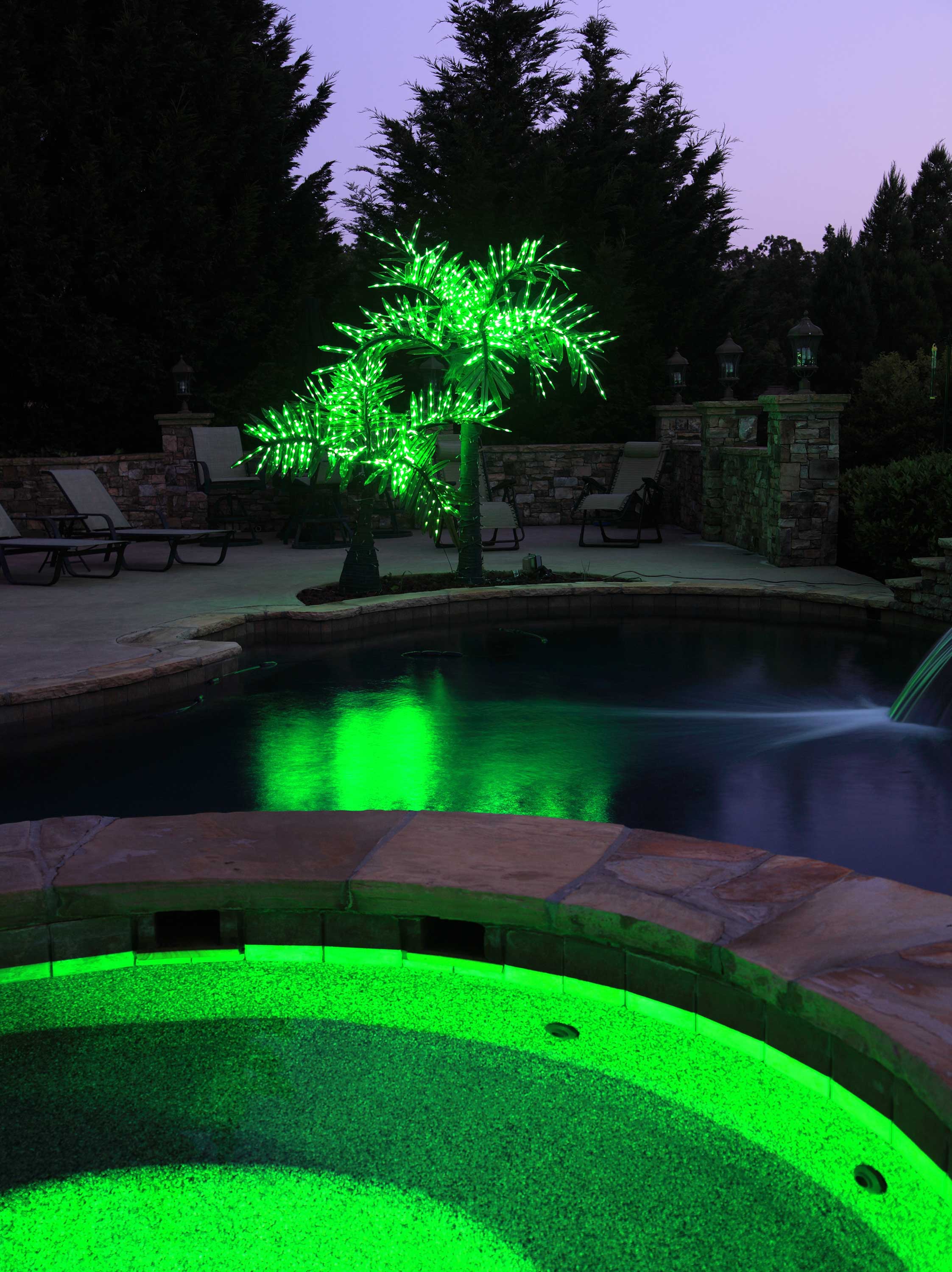 Lighted Palm Trees - 20' LED Palm Tree - Natural Green