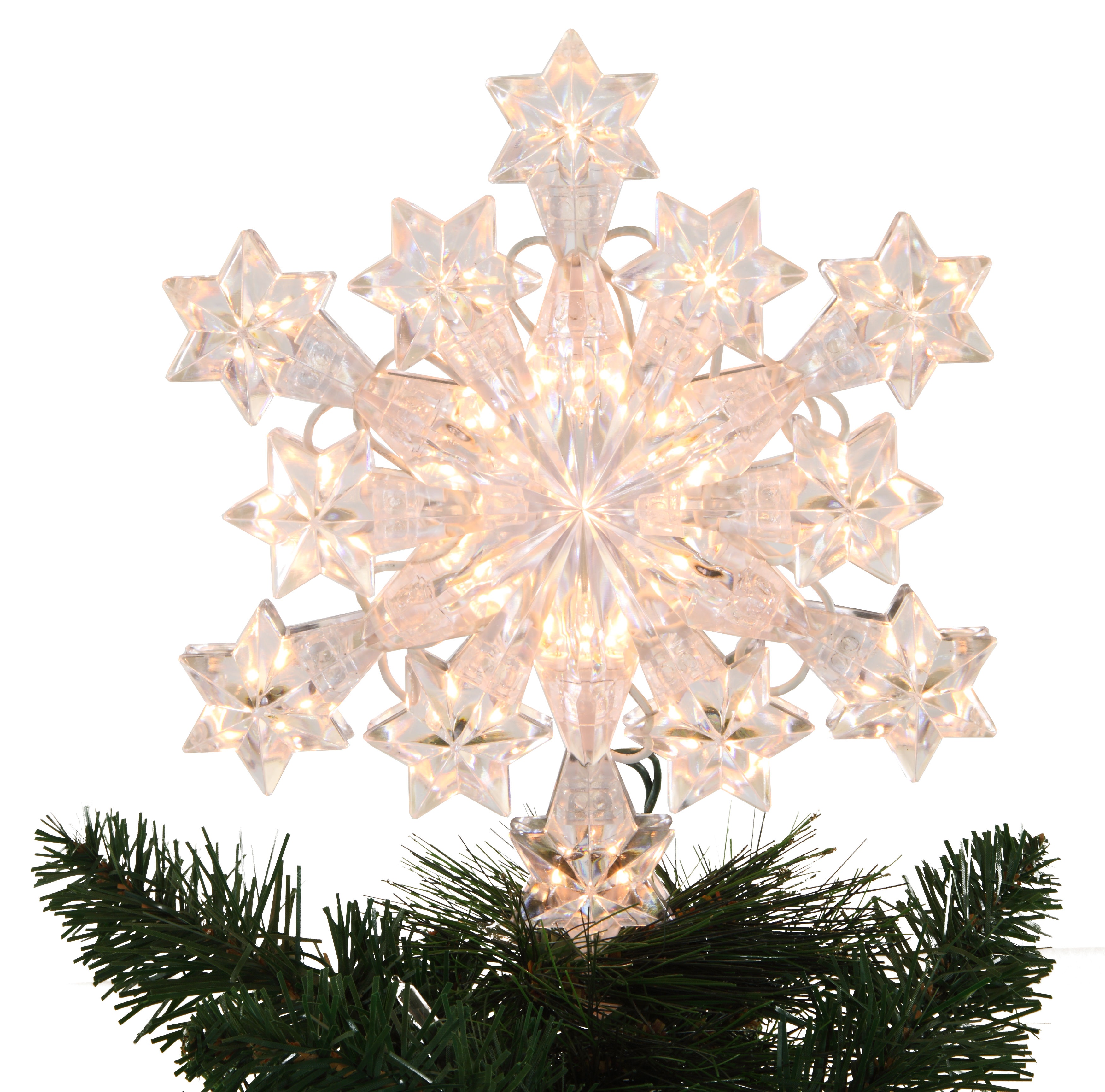 christmas decorations 9 5 quot lit snowflake tree topper christmas decorations 9 5 quot lit snowflake tree topper