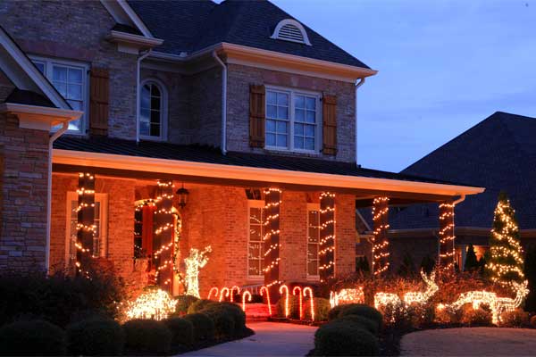 Light Use of Christmas Lights on a House