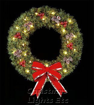 Product ID: 16063
Description: 3' Deluxe Rocky Mountain Pine Hanging Wreath, Clear Lamps