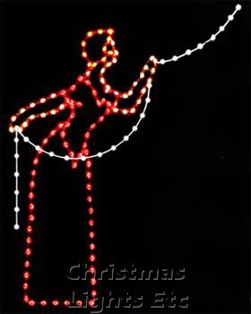 Product ID: 15657Description: 7.5' X 5' Victorian Woman Tree Trimmer w/Light Line, Clear, Red and Amber Lamps