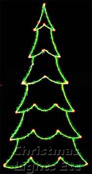 Product ID: 15558Description: 12' X 5' 2-D Carolina Pine Tree, Clear and Green Lamps