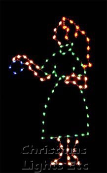 Product ID: 15656Description: 5.5' X 3' Victorian Girl Tree Trimmer, Clear, Amber, Blue and Green Lamps