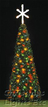Product ID: 15377
Description: 12' Full Round Rocky Mountain Pine Spiral Fantasy Tree, w/3.5' Star Treetopper, Multicolored Lamps