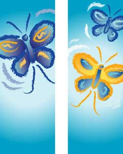 Butterflies Double Design Light Pole Banner 30" x 84"