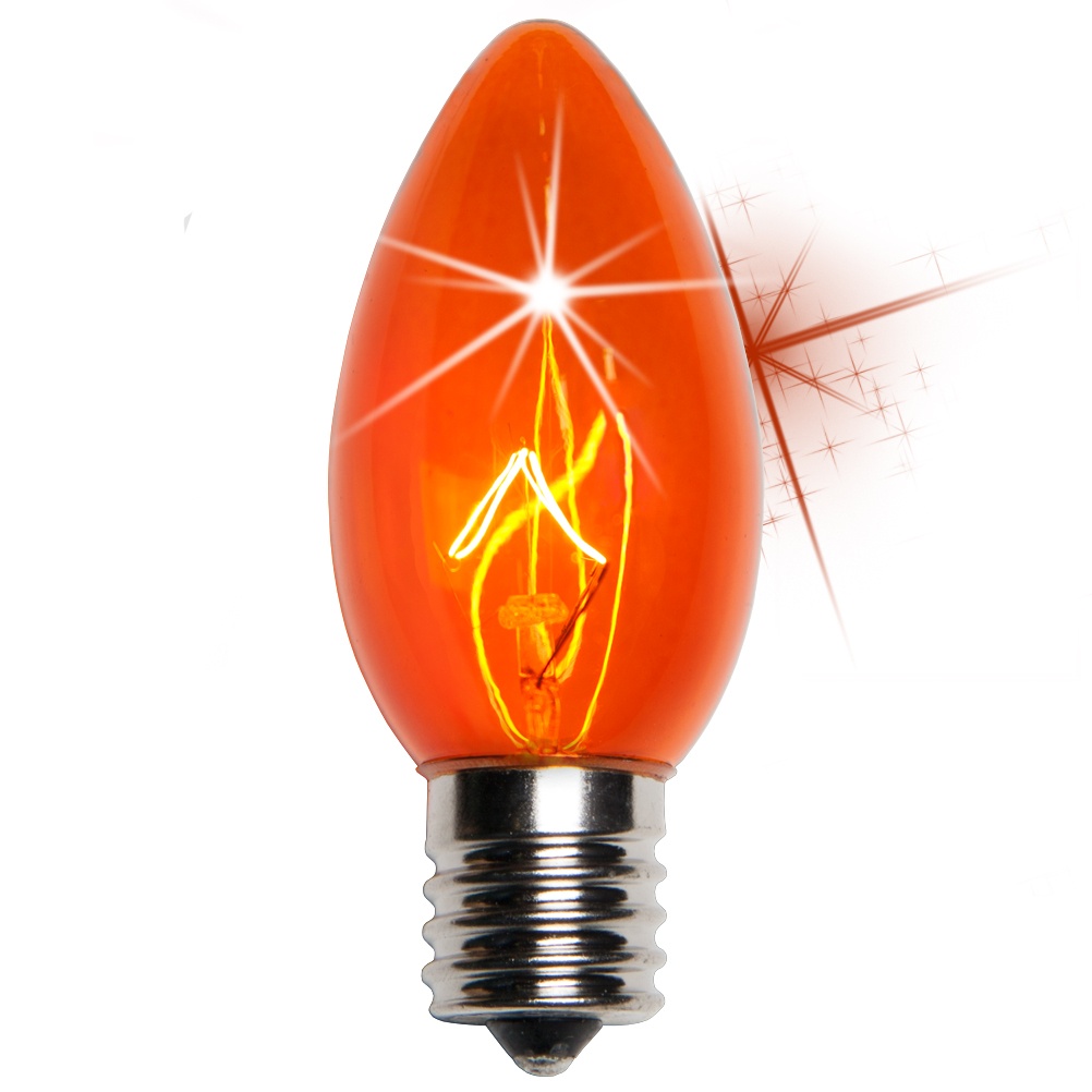 C9 Amber Transparent Incandescent Twinkle Bulb