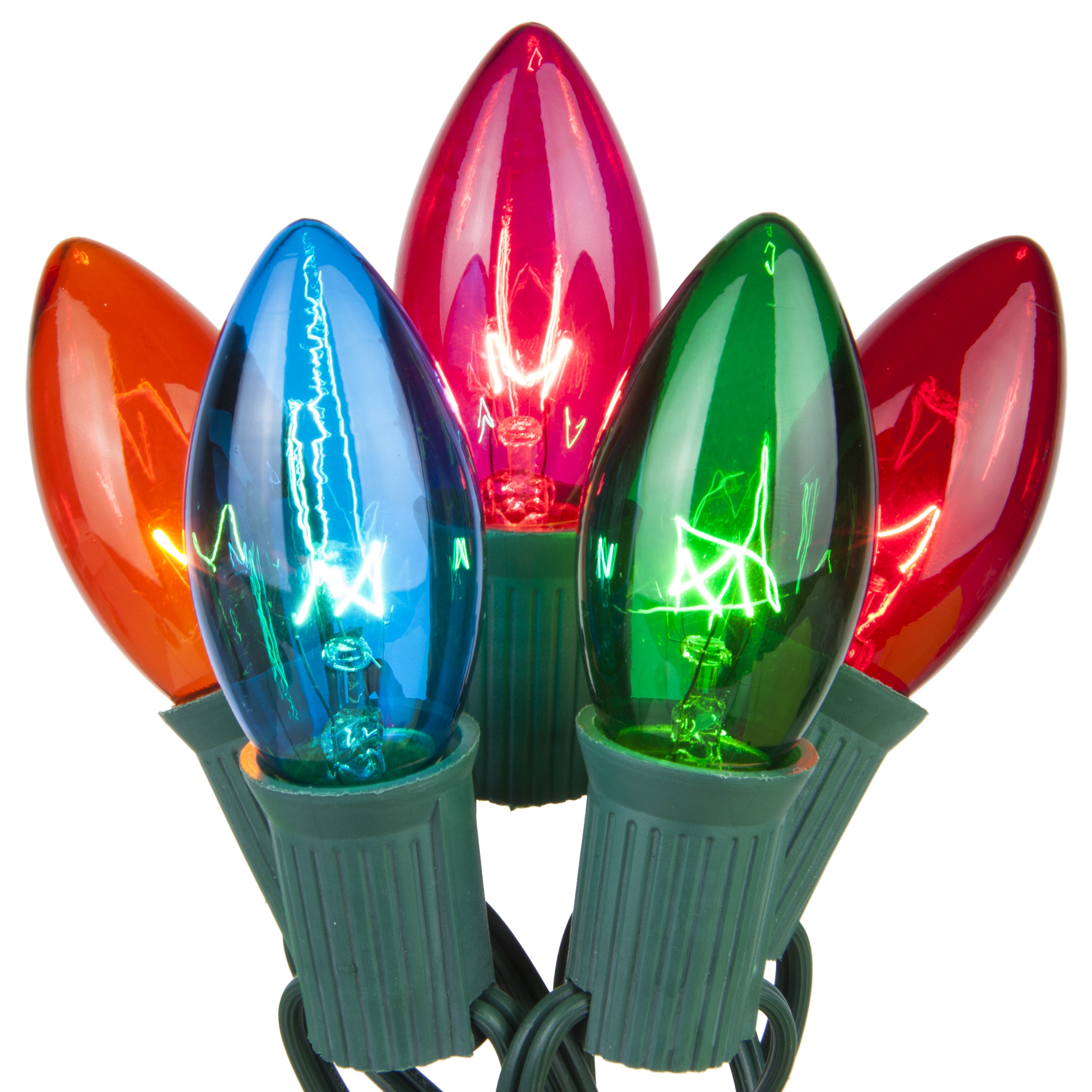 C9 Transparent Incandescent Multicolor Prelamped Light String