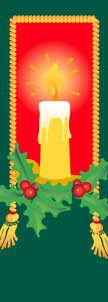 Candle with Holly Light Pole Banner 30" x 94"