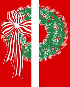 Double Wreath Light Pole Banner 30" x 60"