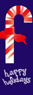 Candy Cane Happy Holidays Light Pole Banner 30" x 94" 