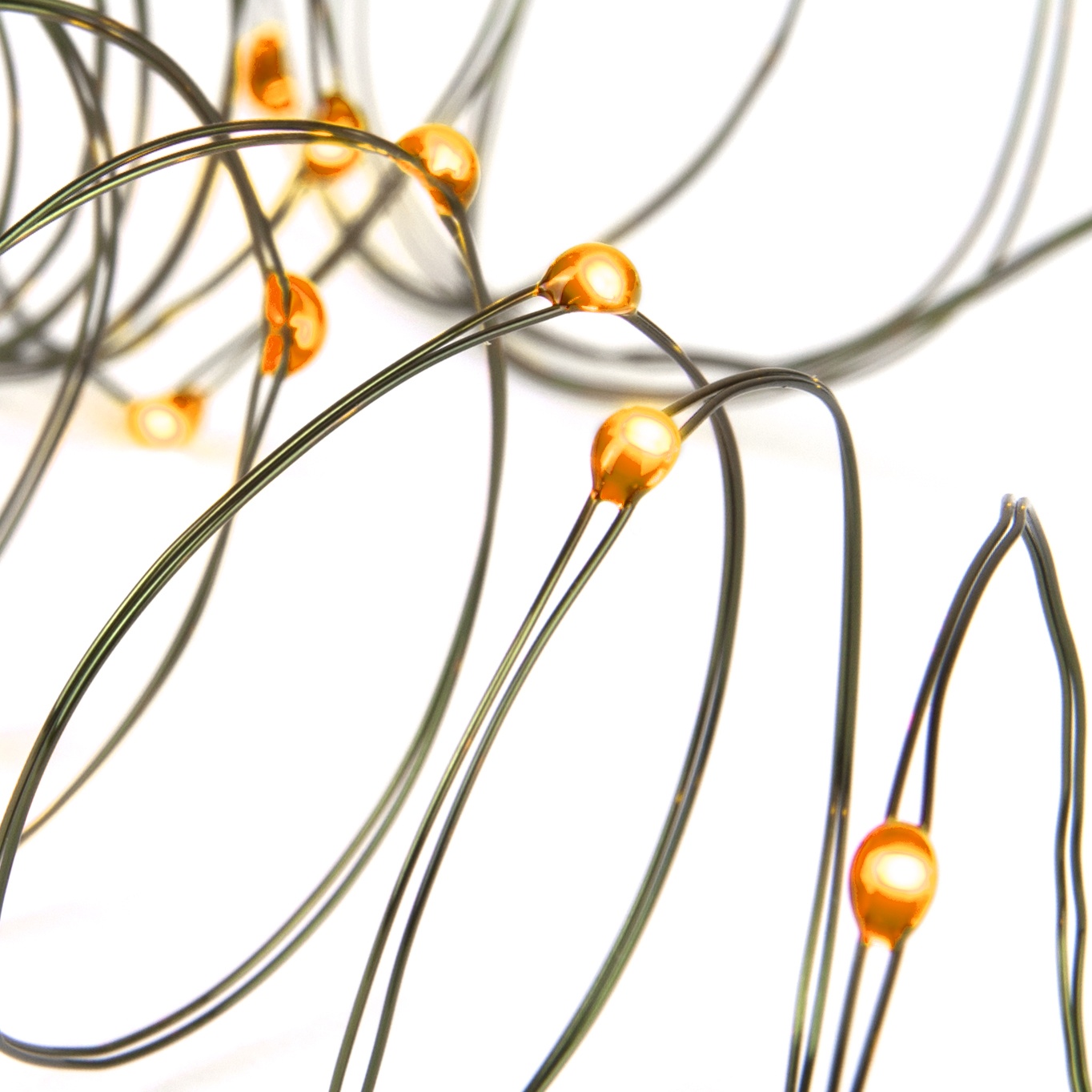 LED Amber Fairy Lights Battery Operated Ultra Thin Wire