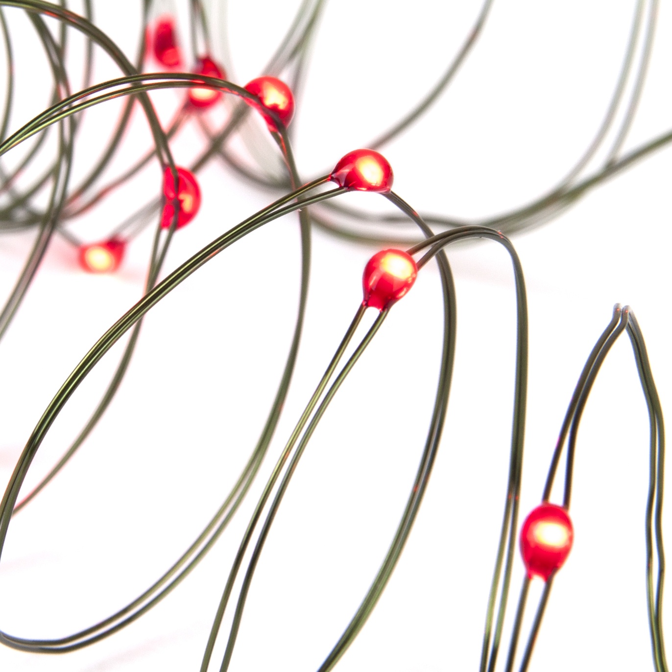 LED Red Fairy Lights Battery Operated Ultra Thin Wire