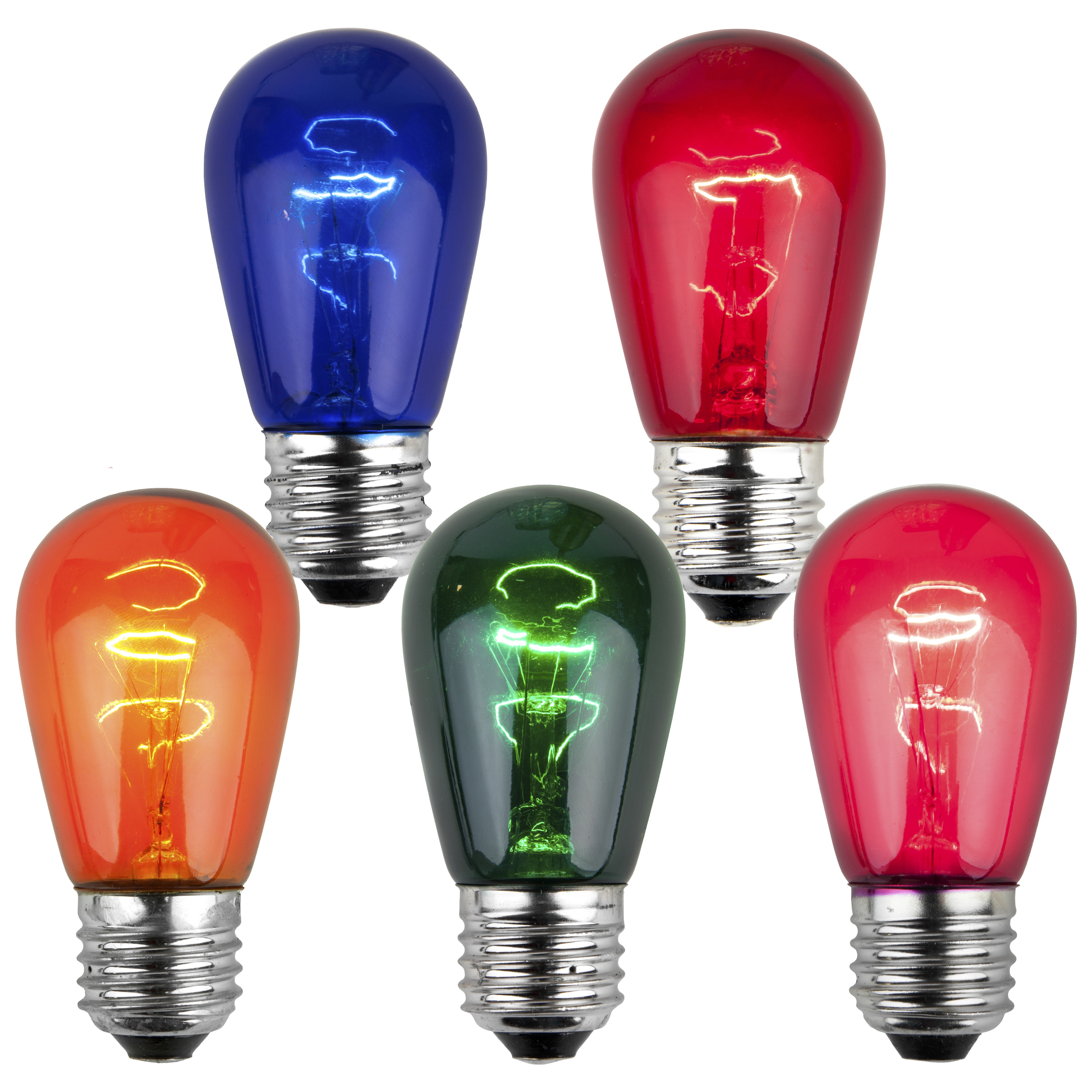11S14 Transparent Multicolored Incandescent Lamps