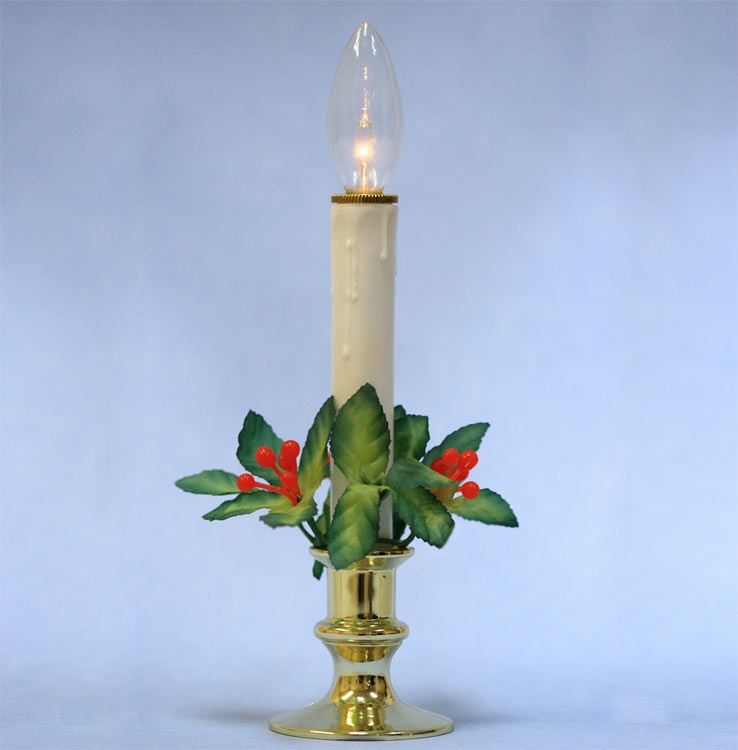 Battery Operated Single Candolier With Holly