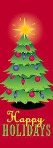 Christmas Tree Light Pole Banner 17" x 44"