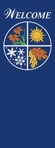 Blue Four Seasons Light Pole Banner 30" x 94"