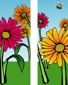 Gerber Daisies Light Pole Banner 30" x 84"