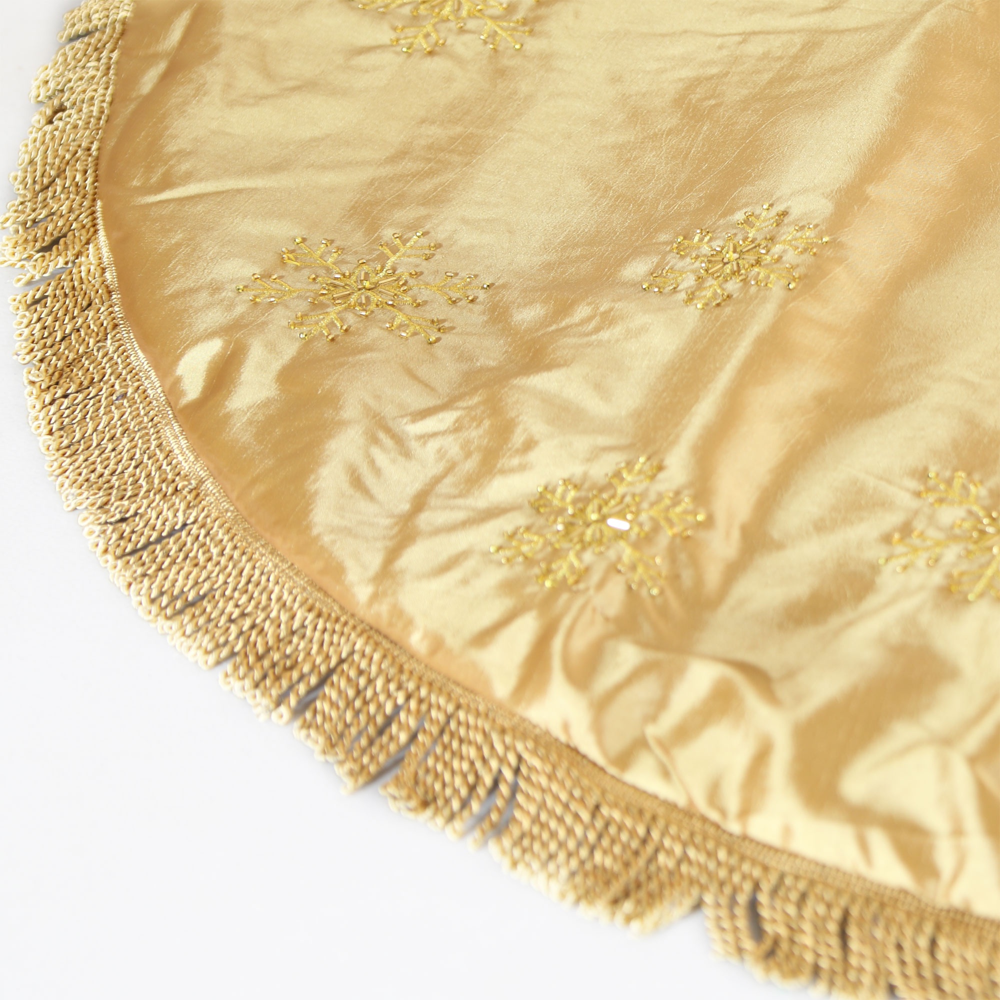 Gold Tree Skirt with Tassels