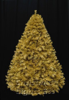 7.5' Gold Tree, 800 Gold Lights on Gold Wire