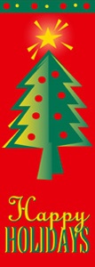 Happy Holidays Tree Light Pole Banner 30" x 84"