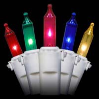 Product ID: 18755 Description: 50 Multi Red, Green, Pink, Blue, Yellow Mini Lights - 6 Spacing, White Wire, Premium Grade