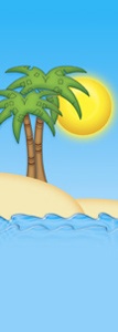 Palm Tree Summer Light Pole Banner 30" x 84"