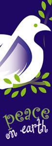 Peace on Earth Dove Light Pole Banner 30 x 94"