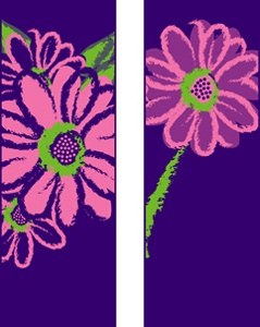 Pink Daisy Light Pole Banner 30" x 84"