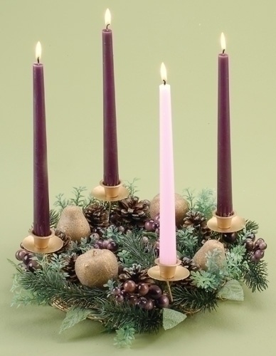 Advent candle holder wreath