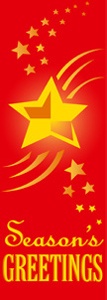 Red Star Season's Greetings Light Pole Banner 30" x 94"