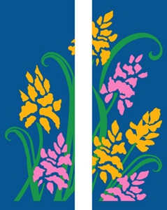Yellow and Pink Flowers Light Pole Banner 30" x 60"