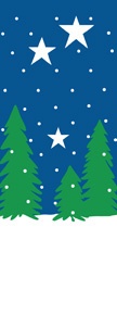 Winter Trees and Stars Light Pole Banner 30" x 84"