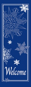 Welcome with Snowflakes Light Pole Banner 30" x 94"