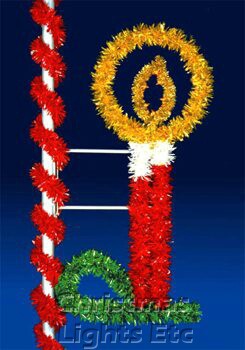 8' X 4.5' Traditional Candle, Pole Mount, (Amber, Clear, Green and Red Lamps)