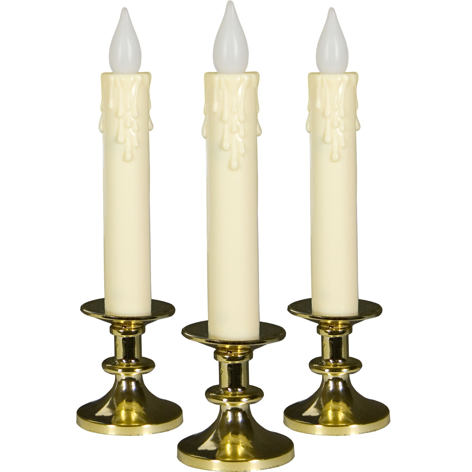 3 Piece LED Golden Candle Set with Remote Control