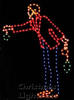 8' X 6' Victorian Man Tree Trimmer Multicolored Lamps