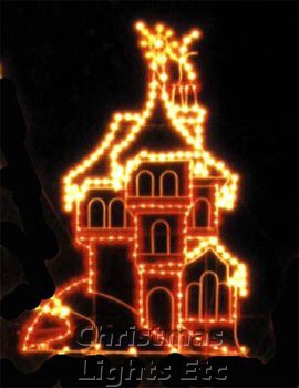 11' X 8' North Pole Workshop, Amber, Clear and Red Lamps