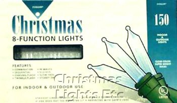 3 Way - 3 Colors; 8 Function, Multi-color Lamps, 150 Lights, Green Wire