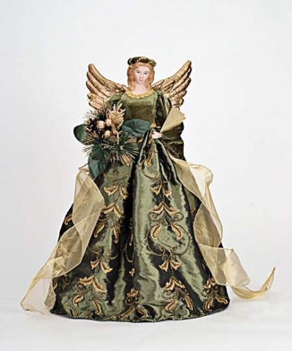 Green and Gold Angel Tree Topper
