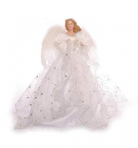 Angel Silver Dress Tree Topper