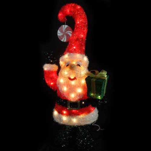 3D Lighted Santa Yard Art