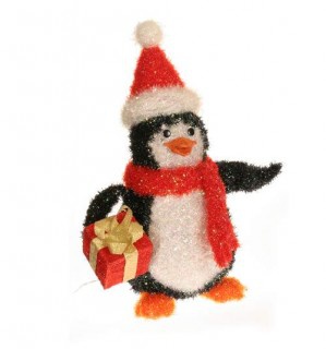 Tinsel Penguin Outdoor Decoration