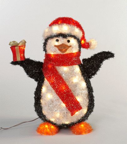 Black Lighted Penguin Outdoor Decoration