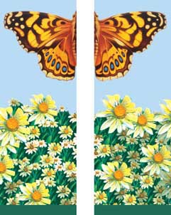Butterfly and Daisies Light Pole Banner 30" x 60"