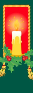 Candle with Holly Light Pole Banner 30 x 84