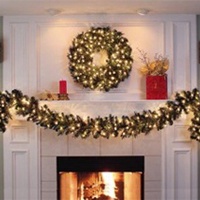 9' x 14" Pre-Lit Cumberland Fir Garland, 100 Clear Lamps